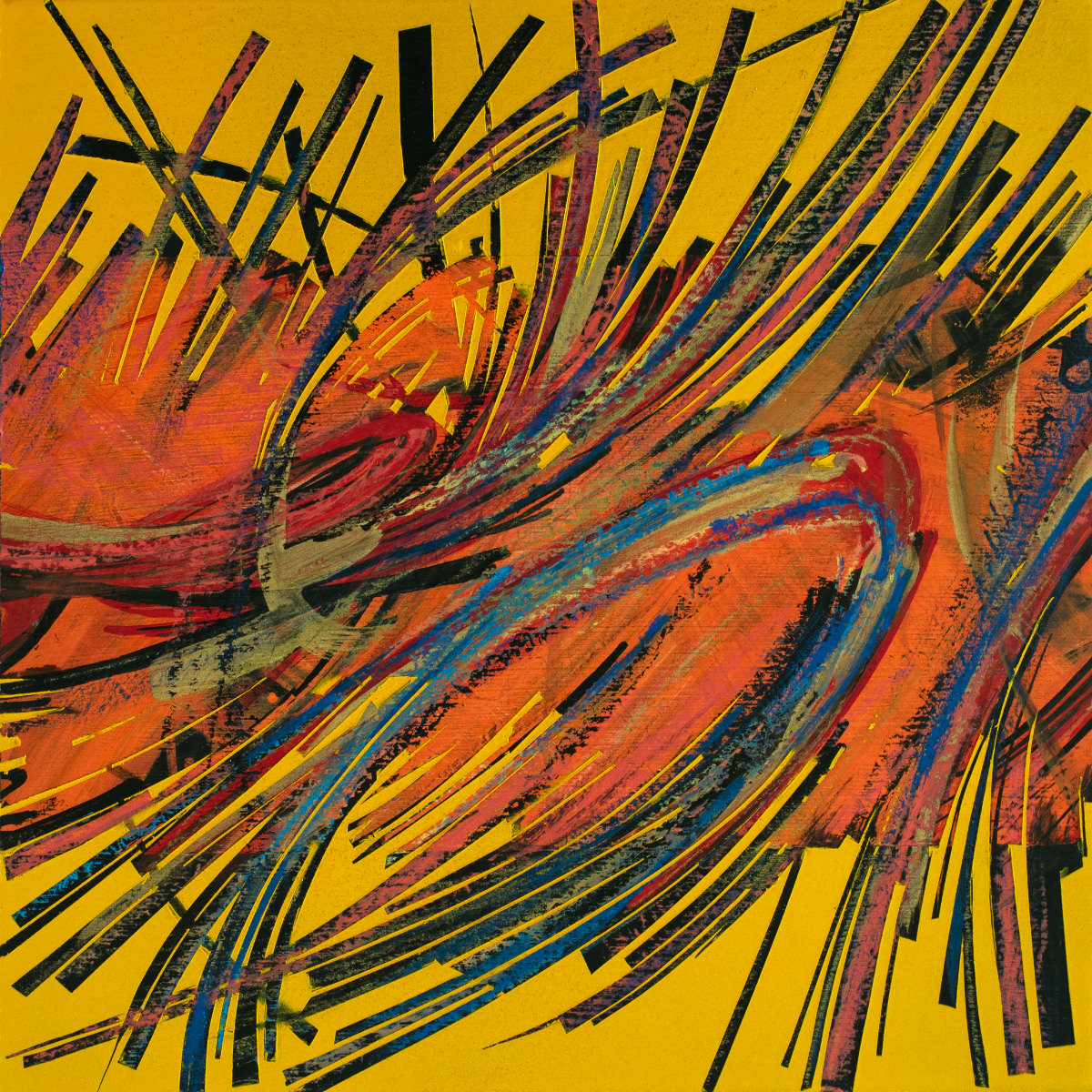 sans titre 
 2023-022. Acrylique et encres à alcool sur bois. 20 x 20 cm. 
2023 – Dominique Vial