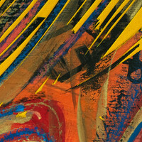 sans titre 
 2023-022. Acrylique et encres à alcool sur bois. 20 x 20 cm. 
2023 – Dominique Vial