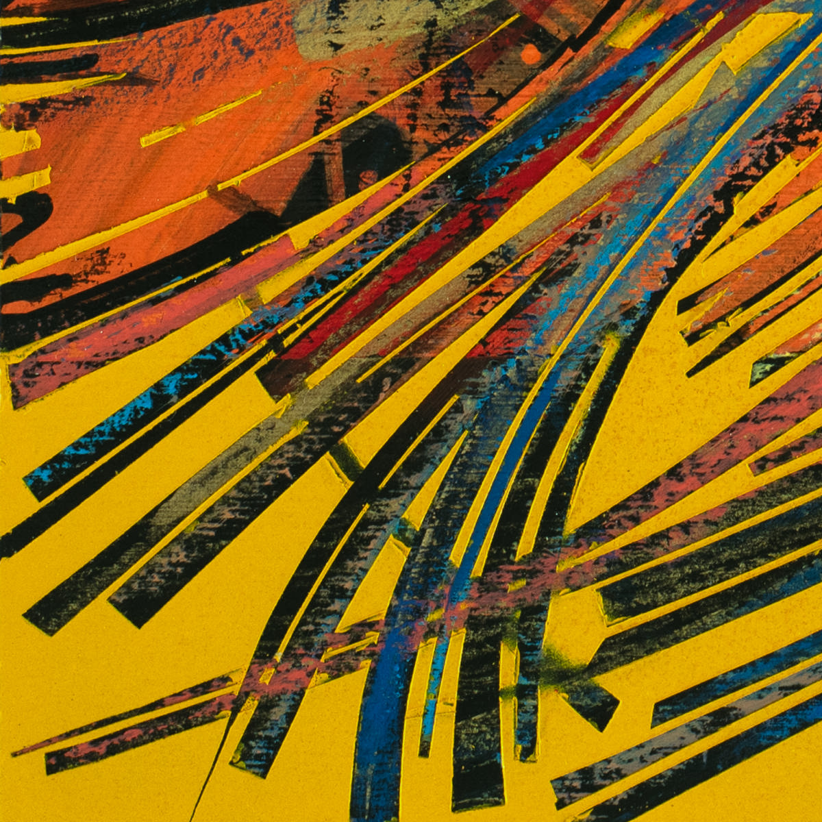 sans titre 
 2023-022. Acrylique et encres à alcool sur bois. 20 x 20 cm. 
2023 – Dominique Vial