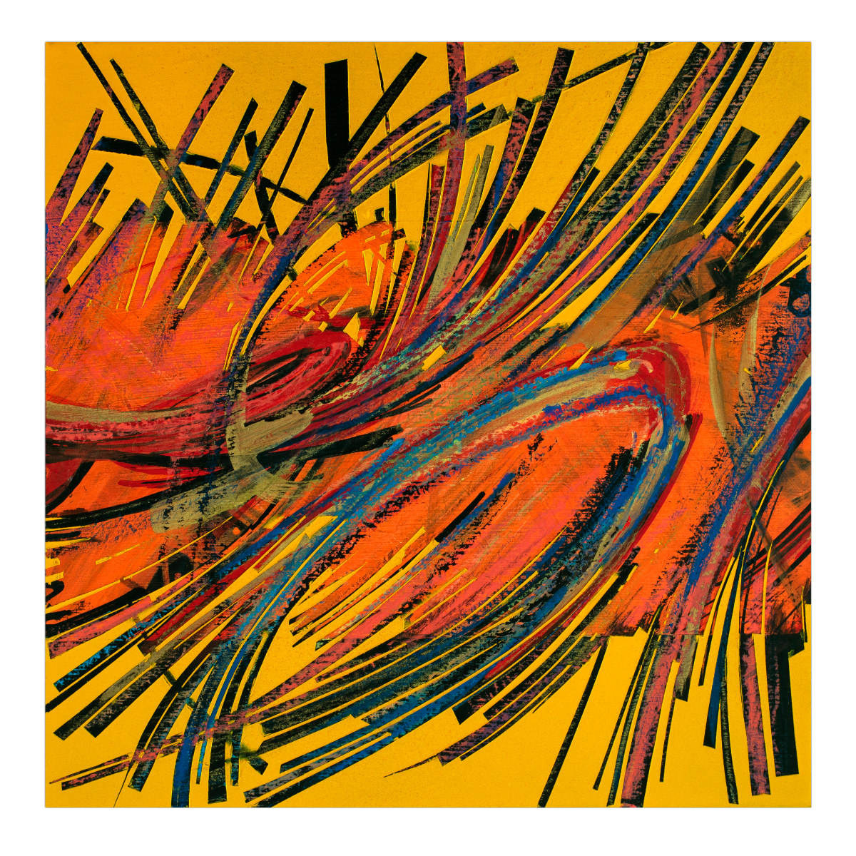 sans titre 
 2023-022. Acrylique et encres à alcool sur bois. 20 x 20 cm. 
2023 – Dominique Vial