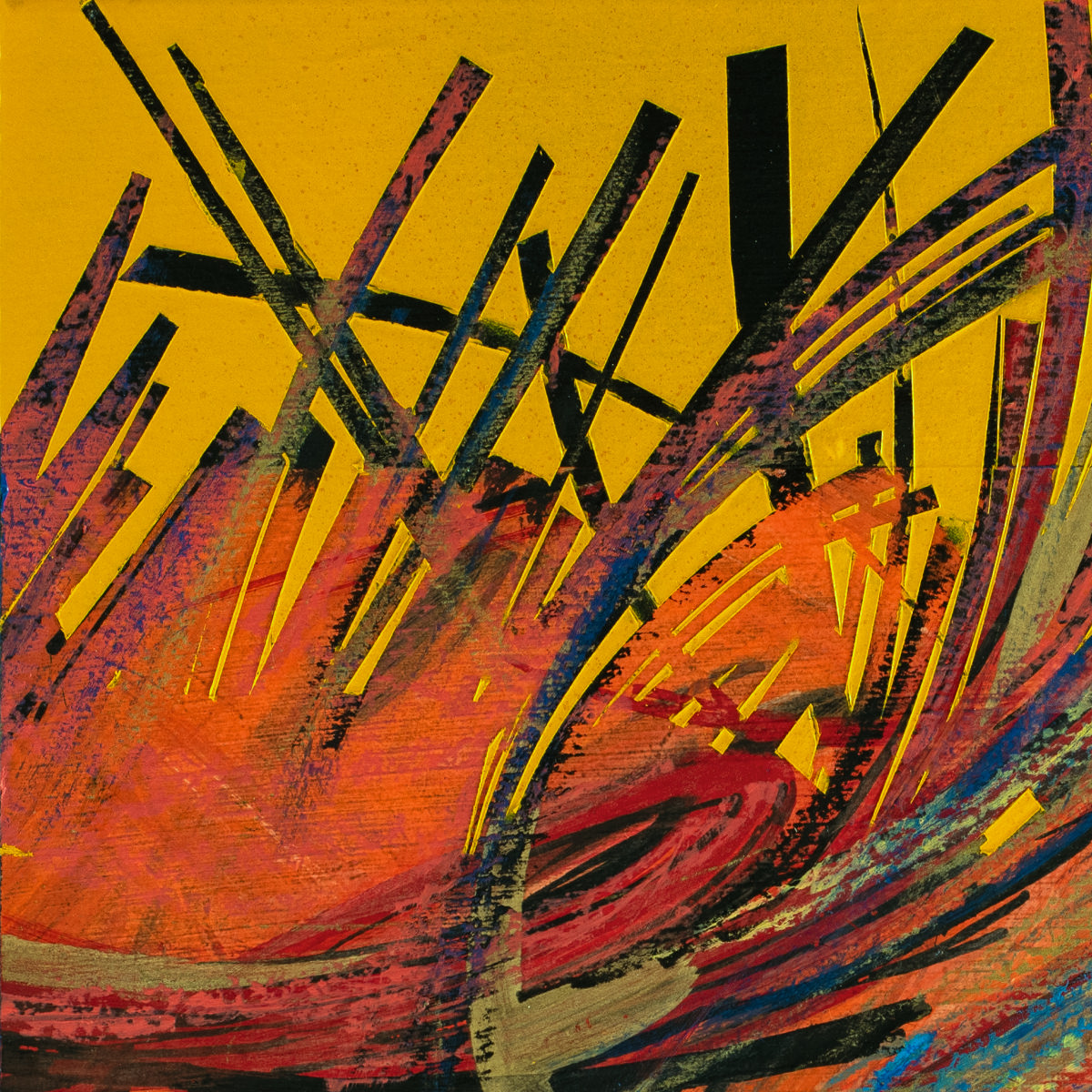 sans titre 
 2023-022. Acrylique et encres à alcool sur bois. 20 x 20 cm. 
2023 – Dominique Vial