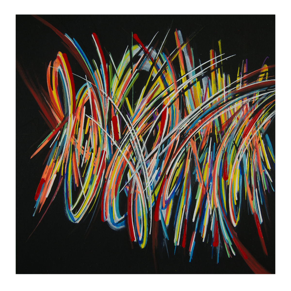 sans titre 
 2023-023. Acrylique et encres à alcool sur papier Fabriano. 20 x 20 cm. 
2023 – Dominique Vial