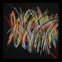 sans titre 
 2023-023. Acrylique et encres à alcool sur papier Fabriano. 20 x 20 cm. 
2023 – Dominique Vial