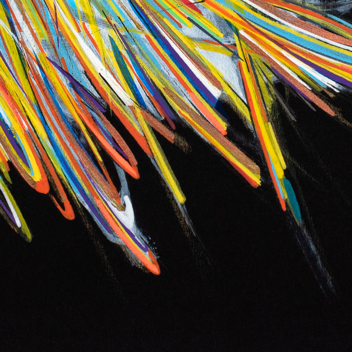 sans titre 
 2023-024. Acrylique et encre pigmentée sur papier Fabriano. 20 x 20 cm. 
2023 – Dominique Vial