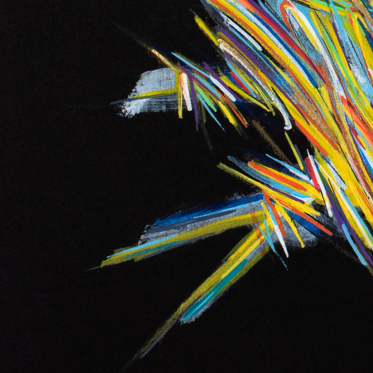 sans titre 
 2023-024. Acrylique et encre pigmentée sur papier Fabriano. 20 x 20 cm. 
2023 – Dominique Vial