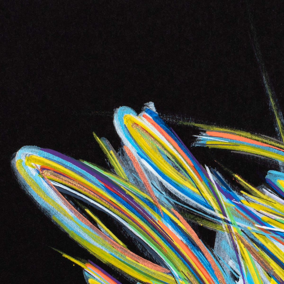 sans titre 
 2023-024. Acrylique et encre pigmentée sur papier Fabriano. 20 x 20 cm. 
2023 – Dominique Vial