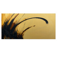 sans titre 
 2023-025. Acrylique, encre à alcool, encre à base de goudron et résine sur bois. 54 x 26 cm. 
2023 – Dominique Vial