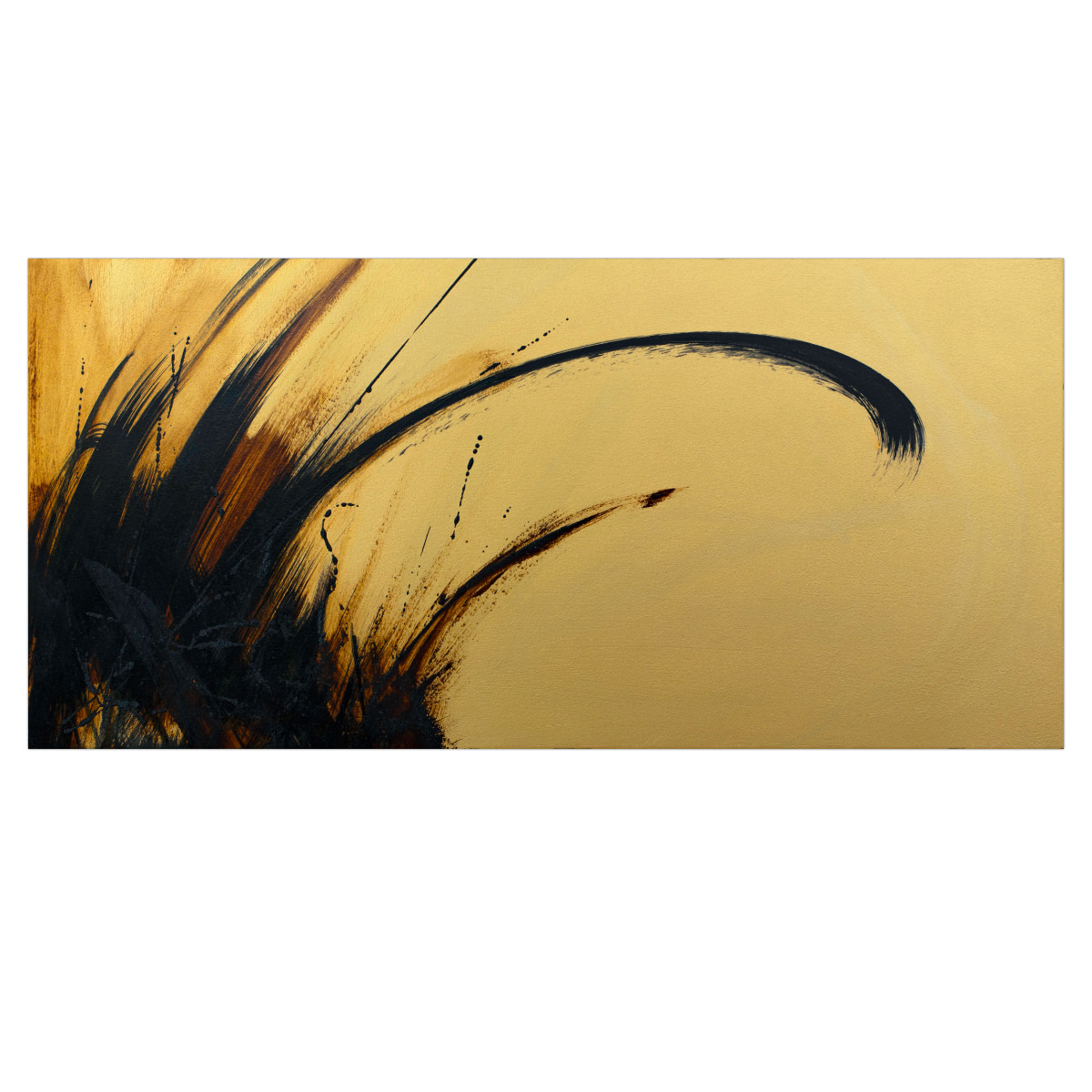 sans titre 
 2023-025. Acrylique, encre à alcool, encre à base de goudron et résine sur bois. 54 x 26 cm. 
2023 – Dominique Vial