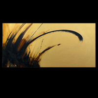 sans titre 
 2023-025. Acrylique, encre à alcool, encre à base de goudron et résine sur bois. 54 x 26 cm. 
2023 – Dominique Vial