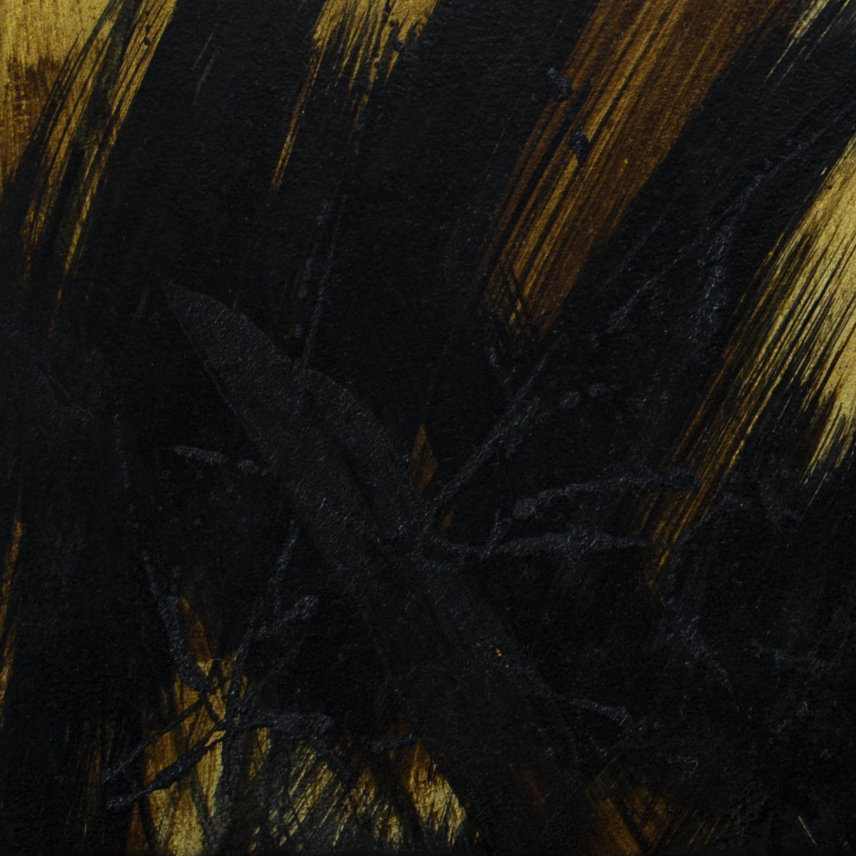 sans titre 
 2023-025. Acrylique, encre à alcool, encre à base de goudron et résine sur bois. 54 x 26 cm. 
2023 – Dominique Vial