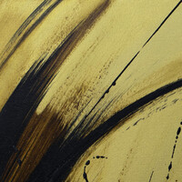 sans titre 
 2023-025. Acrylique, encre à alcool, encre à base de goudron et résine sur bois. 54 x 26 cm. 
2023 – Dominique Vial