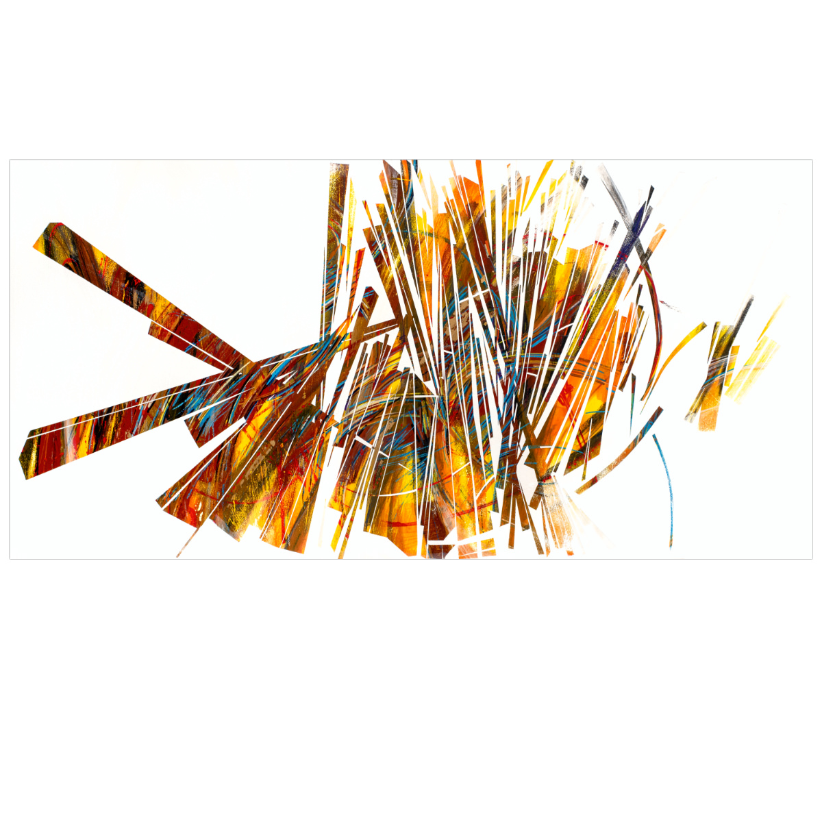 sans titre 
 2024-01. Acrylique, encres à alcool et émulsion vinylique sur bois. 80 x 40 cm. 
2024 – Dominique Vial