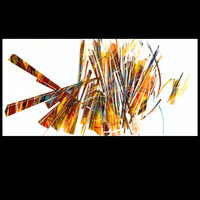 sans titre 
 2024-01. Acrylique, encres à alcool et émulsion vinylique sur bois. 80 x 40 cm. 
2024 – Dominique Vial