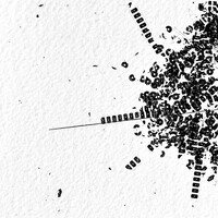 sans titre 
 2024-02. Transferts (décalcomanie) et encres sur papier Fabriano. 23 x 26 cm. 
2024 – Dominique Vial