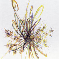 sans titre 
 2024-03. Bic, encre pigmentée et encre solidifiée sur papier huile Figueras Canson. 24 x 33 cm. 
2024 – Dominique Vial