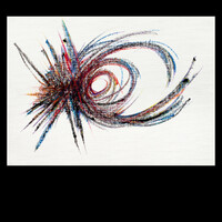 sans titre 
 2024-04. Acrylique, Bic, encre pigmentée et encre solidifiée sur papier huile Figueras Canson. 33 x 24 cm. 
2024 – Dominique Vial