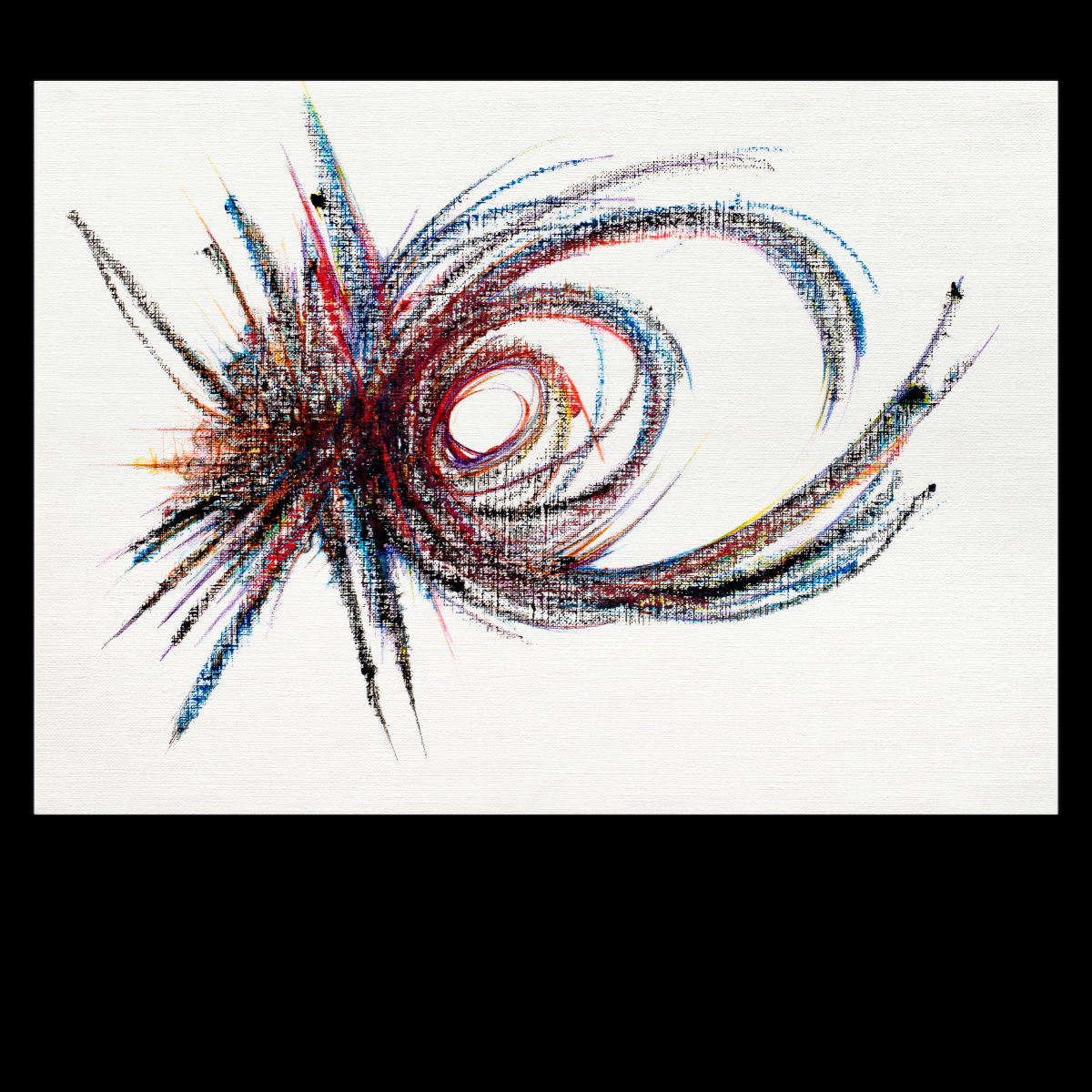 sans titre 
 2024-04. Acrylique, Bic, encre pigmentée et encre solidifiée sur papier huile Figueras Canson. 33 x 24 cm. 
2024 – Dominique Vial