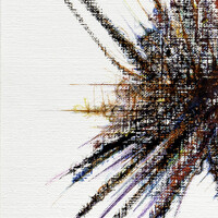 sans titre 
 2024-04. Acrylique, Bic, encre pigmentée et encre solidifiée sur papier huile Figueras Canson. 33 x 24 cm. 
2024 – Dominique Vial