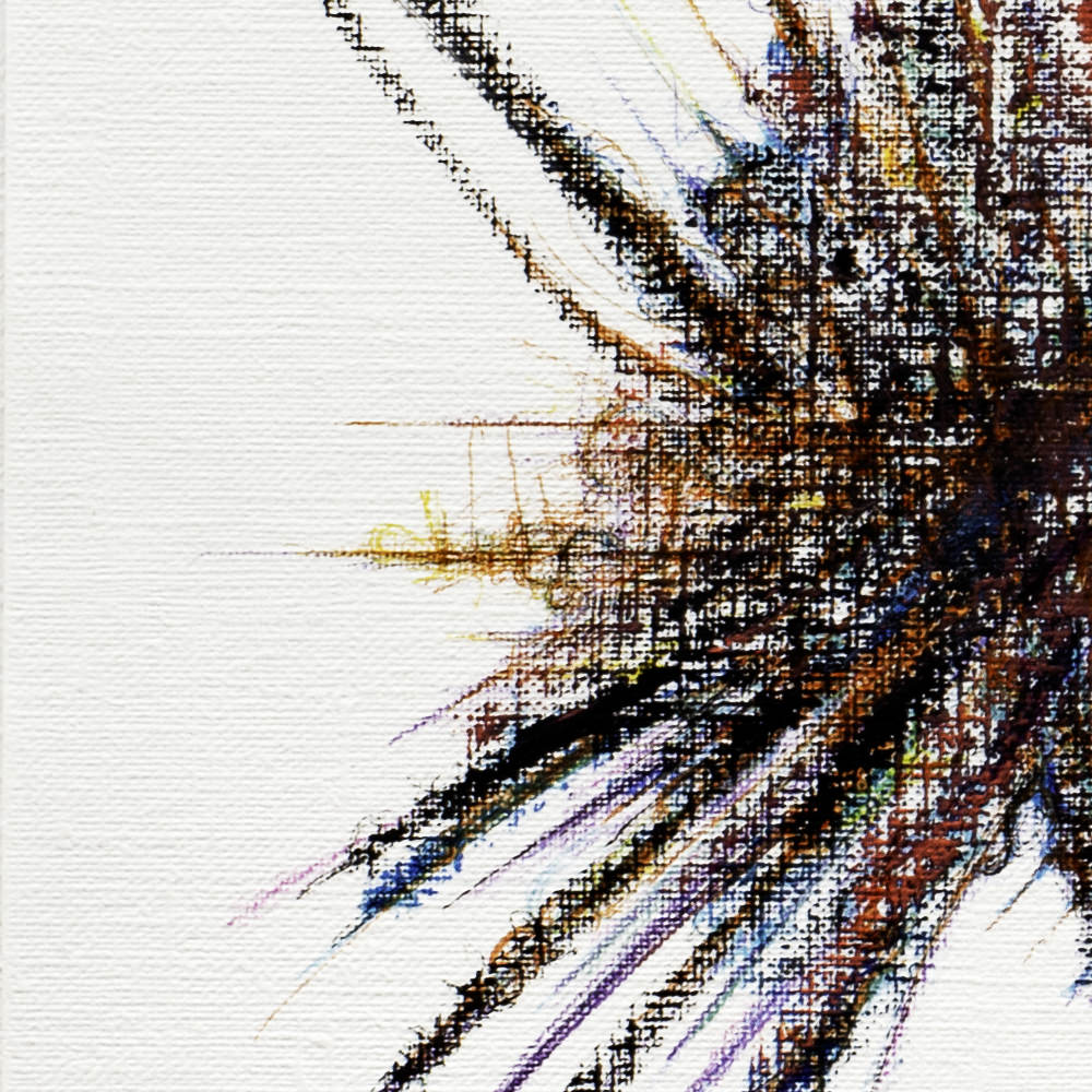 sans titre 
 2024-04. Acrylique, Bic, encre pigmentée et encre solidifiée sur papier huile Figueras Canson. 33 x 24 cm. 
2024 – Dominique Vial