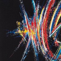 sans titre 
 2024-05. Acrylique, encre pigmentée et encre solidifiée sur papier Fabriano. 20 x 20 cm. 
2024 – Dominique Vial