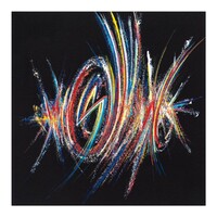 sans titre 
 2024-05. Acrylique, encre pigmentée et encre solidifiée sur papier Fabriano. 20 x 20 cm. 
2024 – Dominique Vial