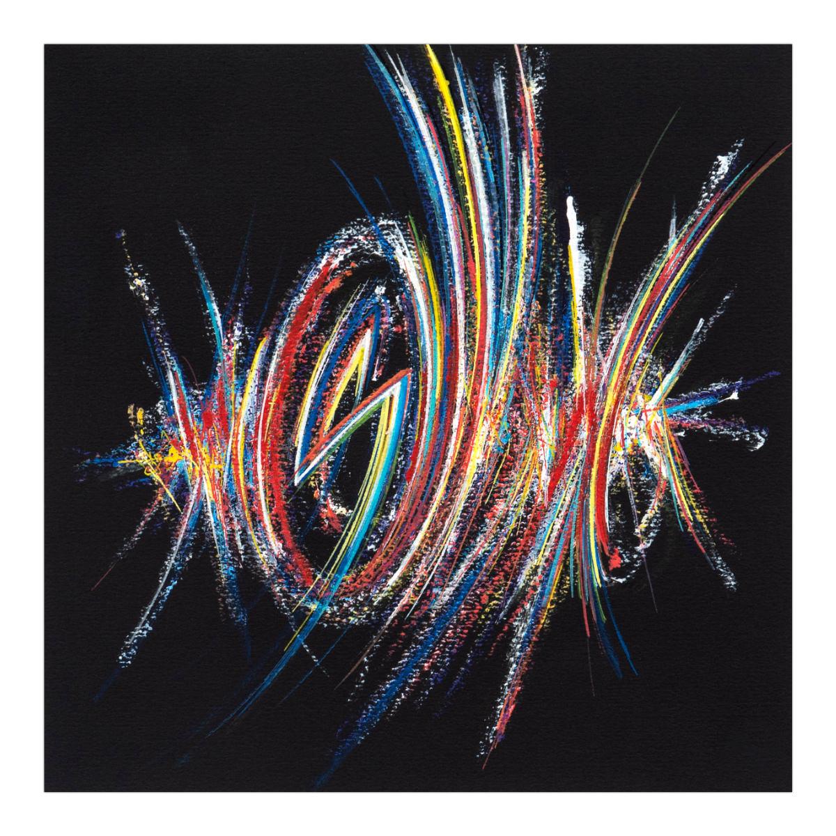 sans titre 
 2024-05. Acrylique, encre pigmentée et encre solidifiée sur papier Fabriano. 20 x 20 cm. 
2024 – Dominique Vial