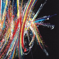 sans titre 
 2024-05. Acrylique, encre pigmentée et encre solidifiée sur papier Fabriano. 20 x 20 cm. 
2024 – Dominique Vial