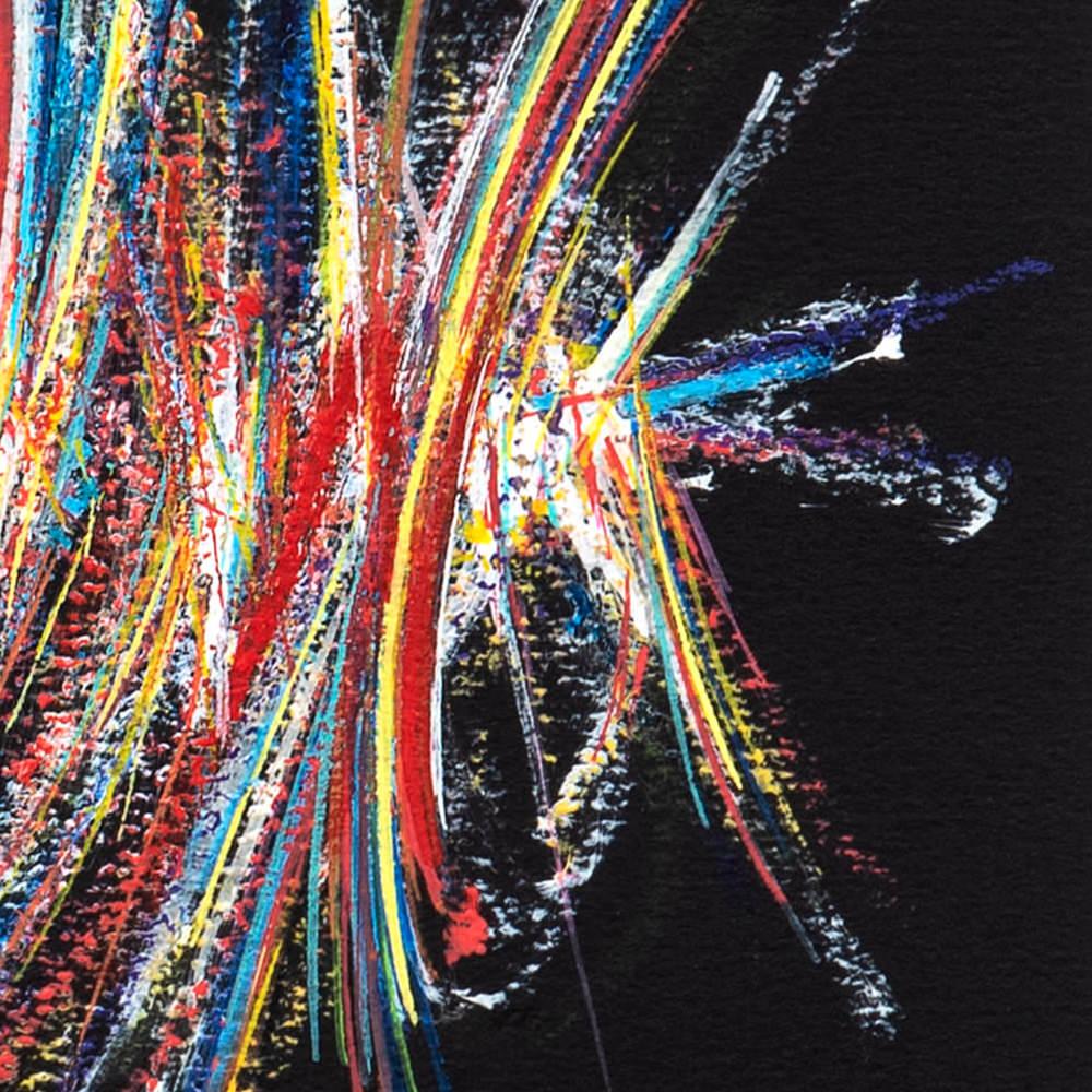 sans titre 
 2024-05. Acrylique, encre pigmentée et encre solidifiée sur papier Fabriano. 20 x 20 cm. 
2024 – Dominique Vial