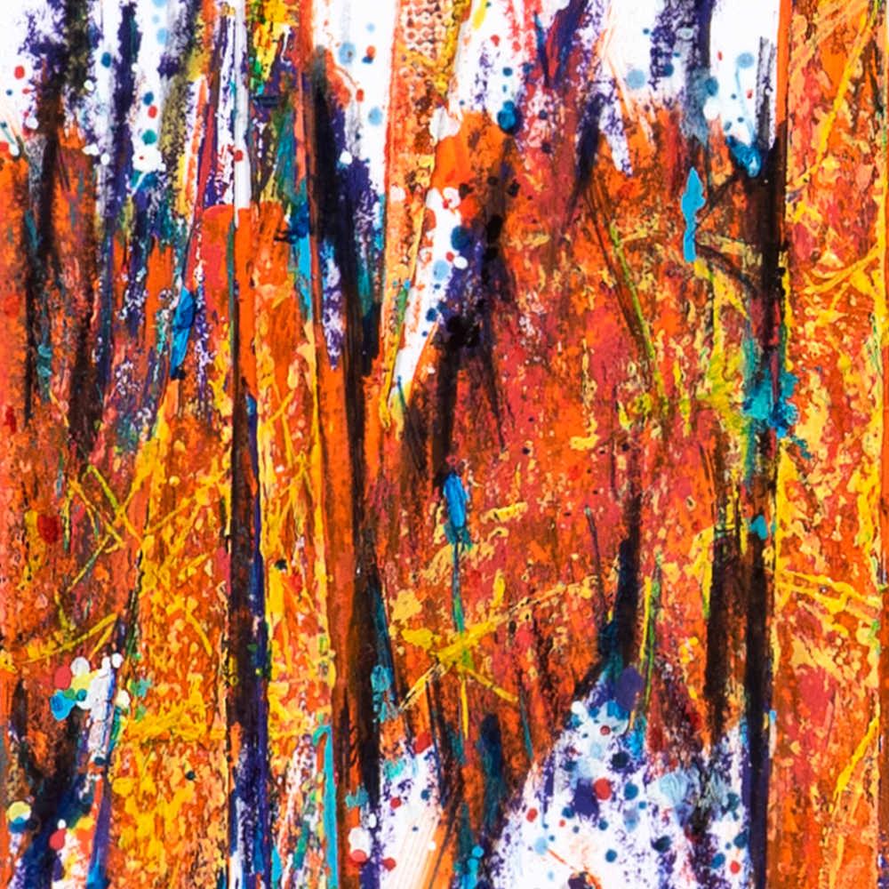 sans titre 
 2024-06. Collage de papiers, acrylique, Bic, encre pigmentée, encre solidifiée, encres à alcool sur papier Fabriano. 20 x 20 cm. 
2024 – Dominique Vial