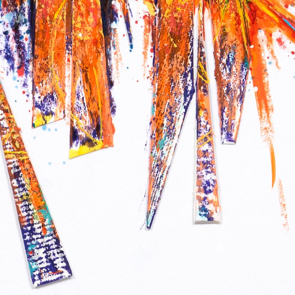 sans titre 
 2024-06. Collage de papiers, acrylique, Bic, encre pigmentée, encre solidifiée, encres à alcool sur papier Fabriano. 20 x 20 cm. 
2024 – Dominique Vial