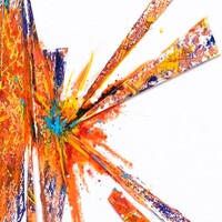 sans titre 
 2024-06. Collage de papiers, acrylique, Bic, encre pigmentée, encre solidifiée, encres à alcool sur papier Fabriano. 20 x 20 cm. 
2024 – Dominique Vial