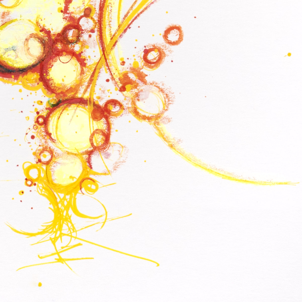 sans titre 
 2024-08. Acrylique, Bic, encre pigmentée, encre solidifiée, encres à alcool sur papier Fabriano. 20 x 20 cm. 
2024 – Dominique Vial