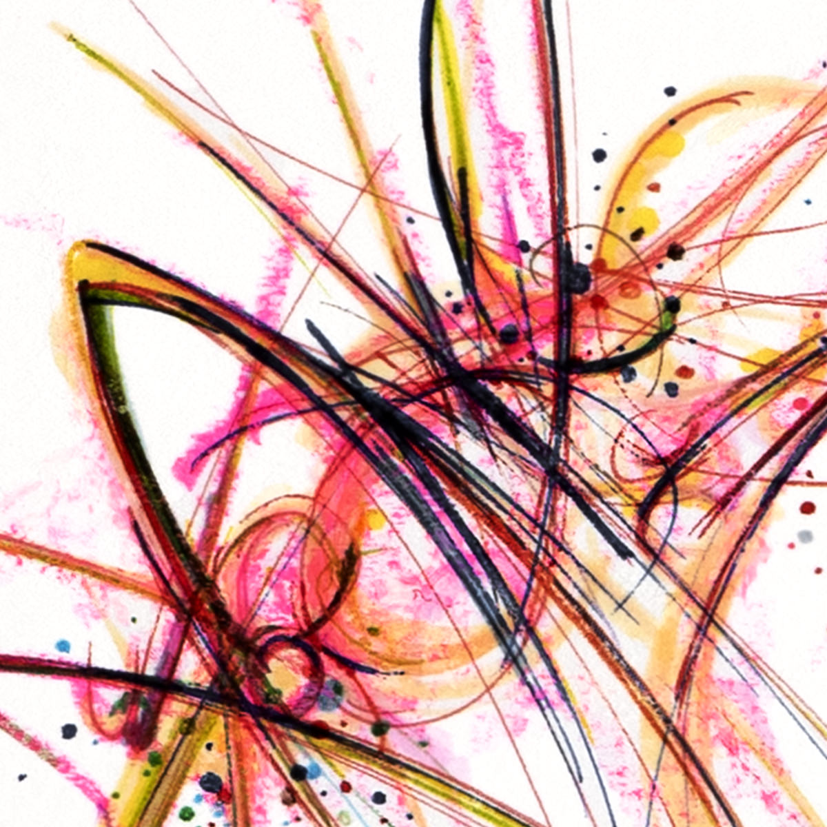 sans titre 
 2024-09. Acrylique, Bic, encre pigmentée, encre solidifiée, encres à alcool sur papier Fabriano. 20 x 20 cm. 
2024 – Dominique Vial