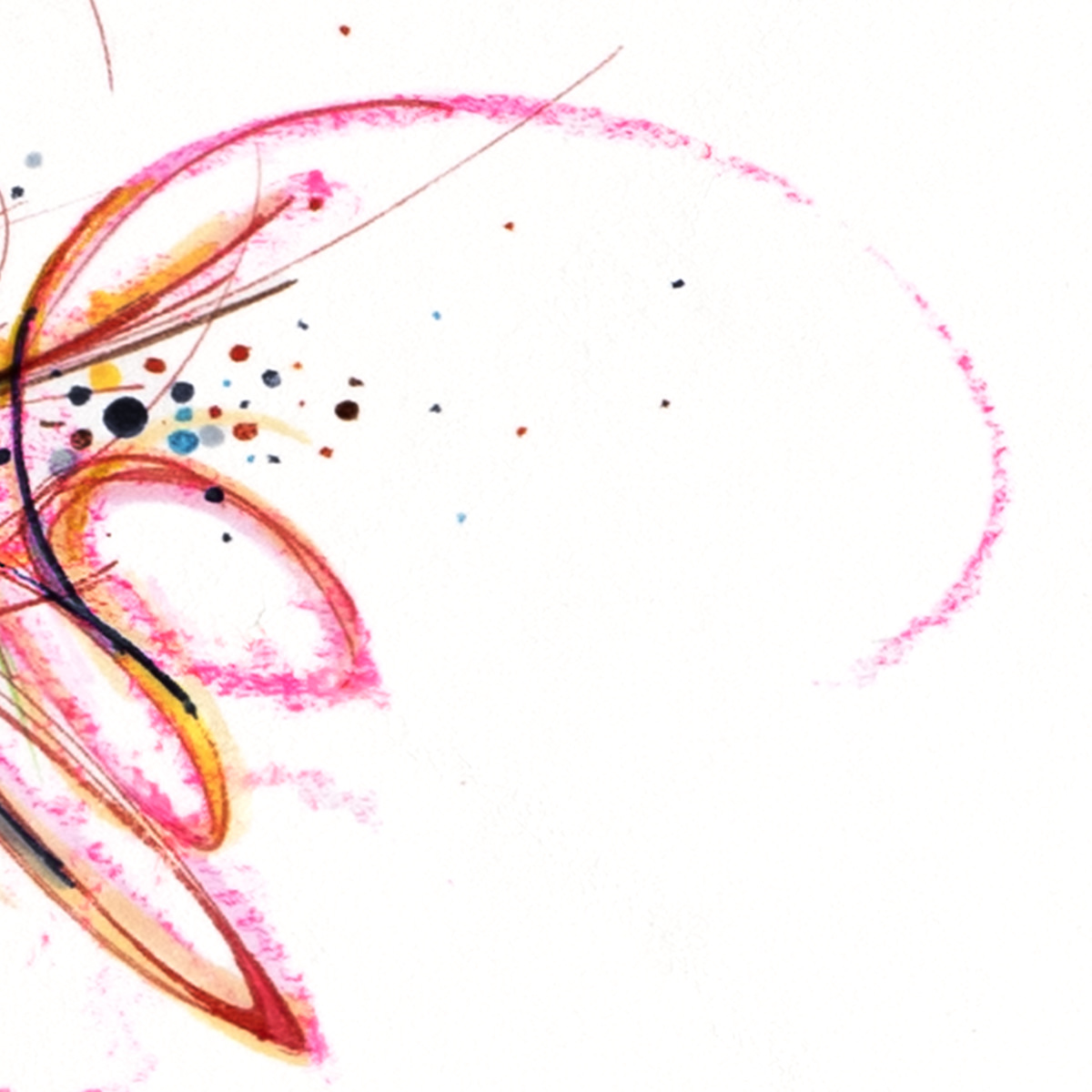 sans titre 
 2024-09. Acrylique, Bic, encre pigmentée, encre solidifiée, encres à alcool sur papier Fabriano. 20 x 20 cm. 
2024 – Dominique Vial