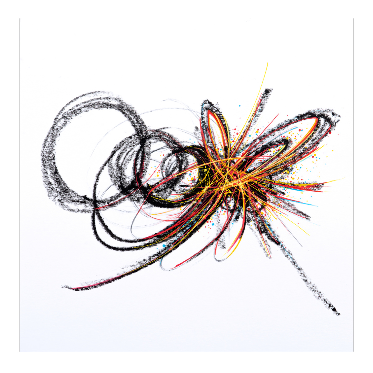 sans titre 
 2024-10. Acrylique et peinture solidifiée sur papier Fabriano. 20 x 20 cm. 
2024 – Dominique Vial