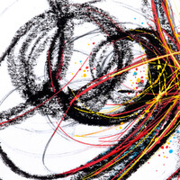 sans titre 
 2024-10. Acrylique et peinture solidifiée sur papier Fabriano. 20 x 20 cm. 
2024 – Dominique Vial