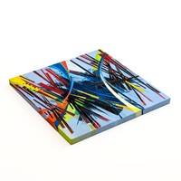 sans titre 
 2024-11. Acrylique, peinture solidifiée, encres à alcool, peinture vinylique sur bois. 20 x 20 cm. 
2024 – Dominique Vial