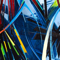 sans titre 
 2024-11. Acrylique, peinture solidifiée, encres à alcool, peinture vinylique sur bois. 20 x 20 cm. 
2024 – Dominique Vial