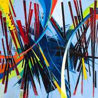 sans titre 
 2024-11. Acrylique, peinture solidifiée, encres à alcool, peinture vinylique sur bois. 20 x 20 cm. 
2024 – Dominique Vial