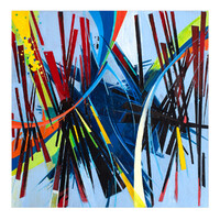 sans titre 
 2024-11. Acrylique, peinture solidifiée, encres à alcool, peinture vinylique sur bois. 20 x 20 cm. 
2024 – Dominique Vial