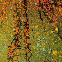 sans titre 
 2024-12. Acrylique, peinture solidifiée, encre pigmentée sur bois. 20 x 20 cm. 
2024 – Dominique Vial