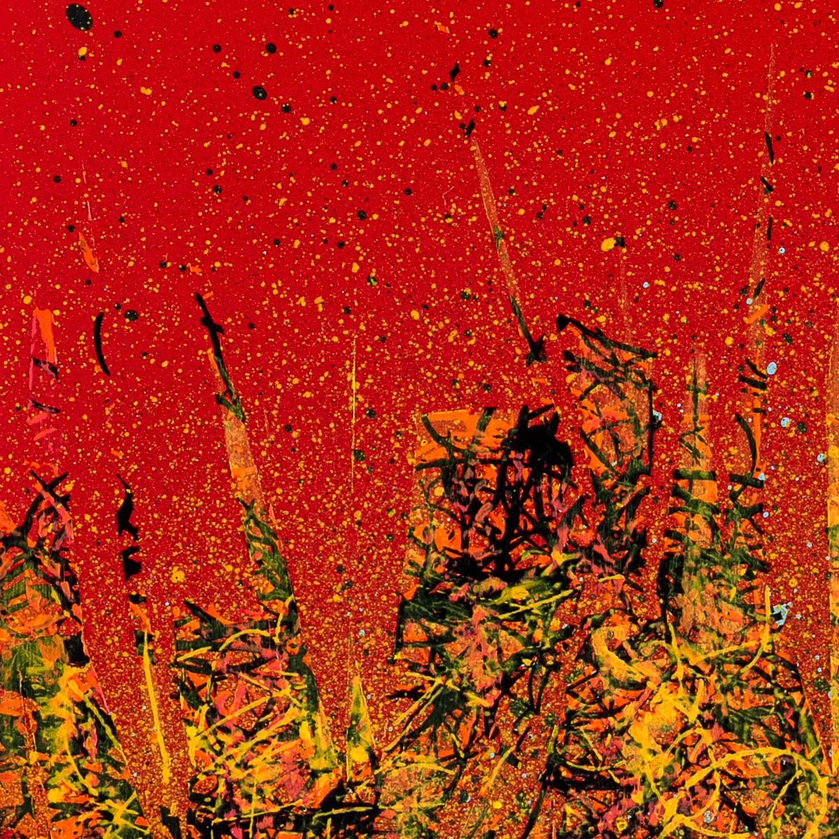 sans titre 
 2024-12. Acrylique, peinture solidifiée, encre pigmentée sur bois. 20 x 20 cm. 
2024 – Dominique Vial