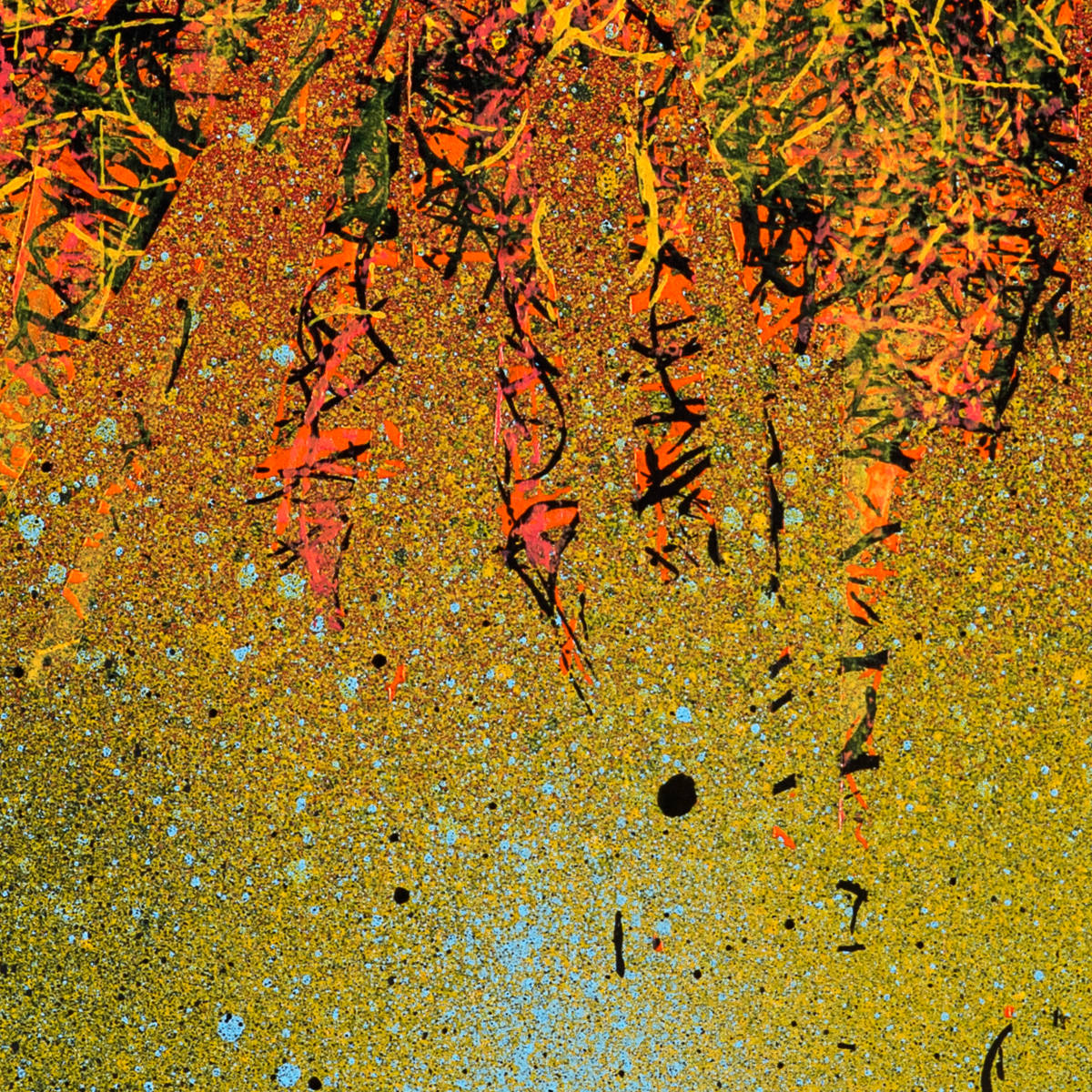 sans titre 
 2024-12. Acrylique, peinture solidifiée, encre pigmentée sur bois. 20 x 20 cm. 
2024 – Dominique Vial