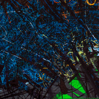 sans titre 
 2024-13. Acrylique, encres à alcool, peinture solidifiée, peinture vinylique, aquarelle sur bois. 20 x 20 cm. 
2024 – Dominique Vial