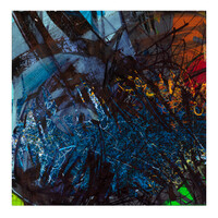 sans titre 
 2024-13. Acrylique, encres à alcool, peinture solidifiée, peinture vinylique, aquarelle sur bois. 20 x 20 cm. 
2024 – Dominique Vial