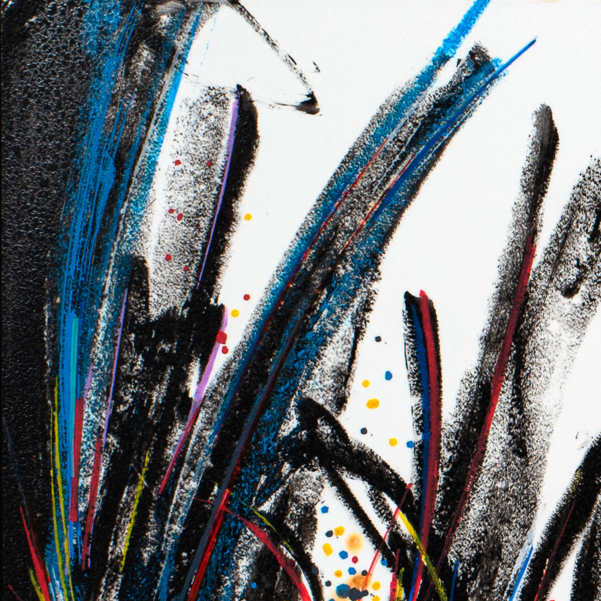 sans titre 
 2025-01. Peinture solidifiée, acrylique, encre pigmentée sur papier synthétique Yupo. 21 x 14.8 cm. 
2025 – Dominique Vial