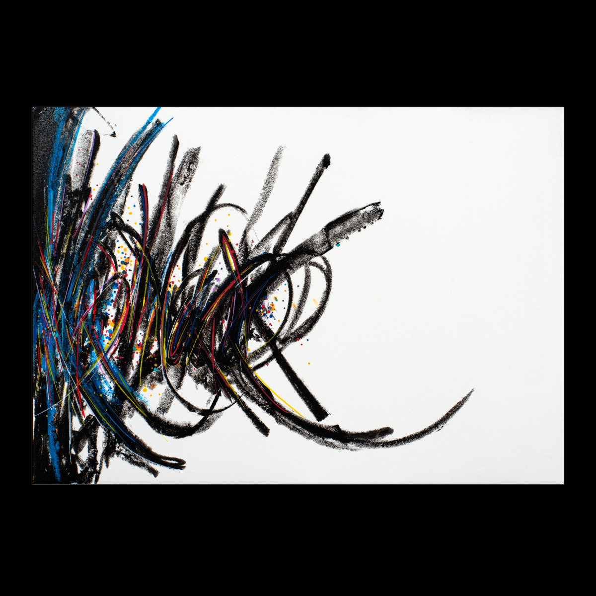 sans titre 
 2025-01. Peinture solidifiée, acrylique, encre pigmentée sur papier synthétique Yupo. 21 x 14.8 cm. 
2025 – Dominique Vial