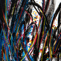 sans titre 
 2025-01. Peinture solidifiée, acrylique, encre pigmentée sur papier synthétique Yupo. 21 x 14.8 cm. 
2025 – Dominique Vial