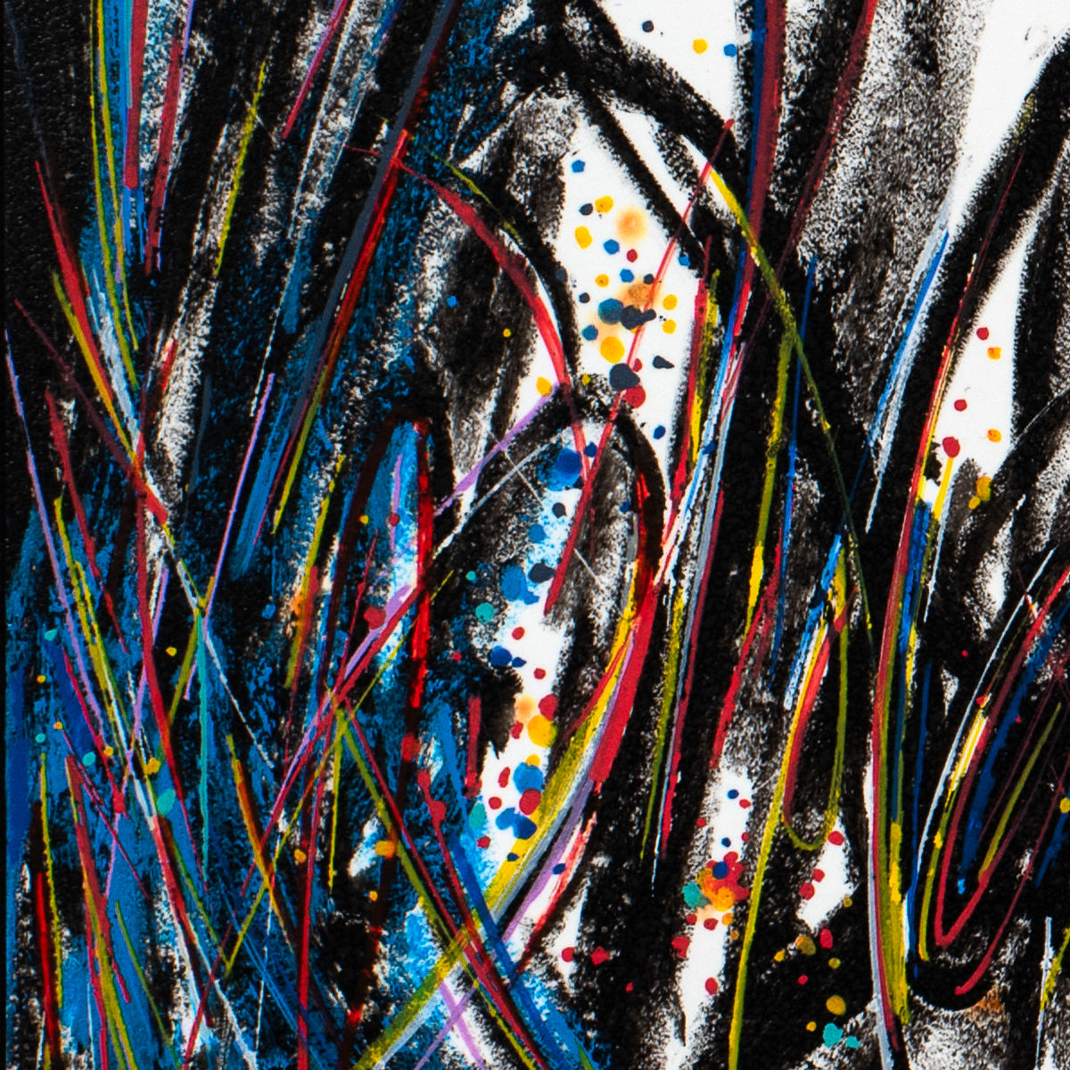 sans titre 
 2025-01. Peinture solidifiée, acrylique, encre pigmentée sur papier synthétique Yupo. 21 x 14.8 cm. 
2025 – Dominique Vial