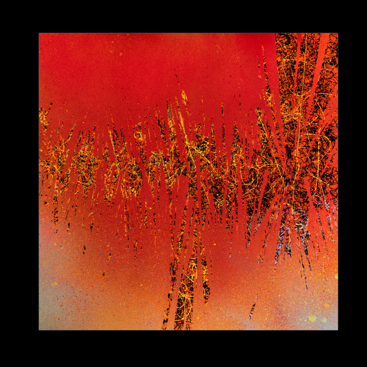 sans titre 
 2025-02. Acrylique et encres à alcool sur bois. 50 x 50 cm. 
2025 – Dominique Vial